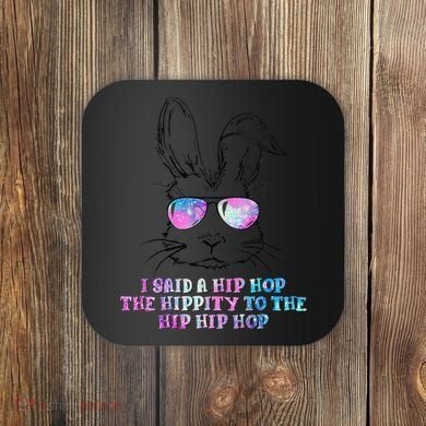 Sunglass Bunny Hip Hop Hippity Galaxy Easter Coaster