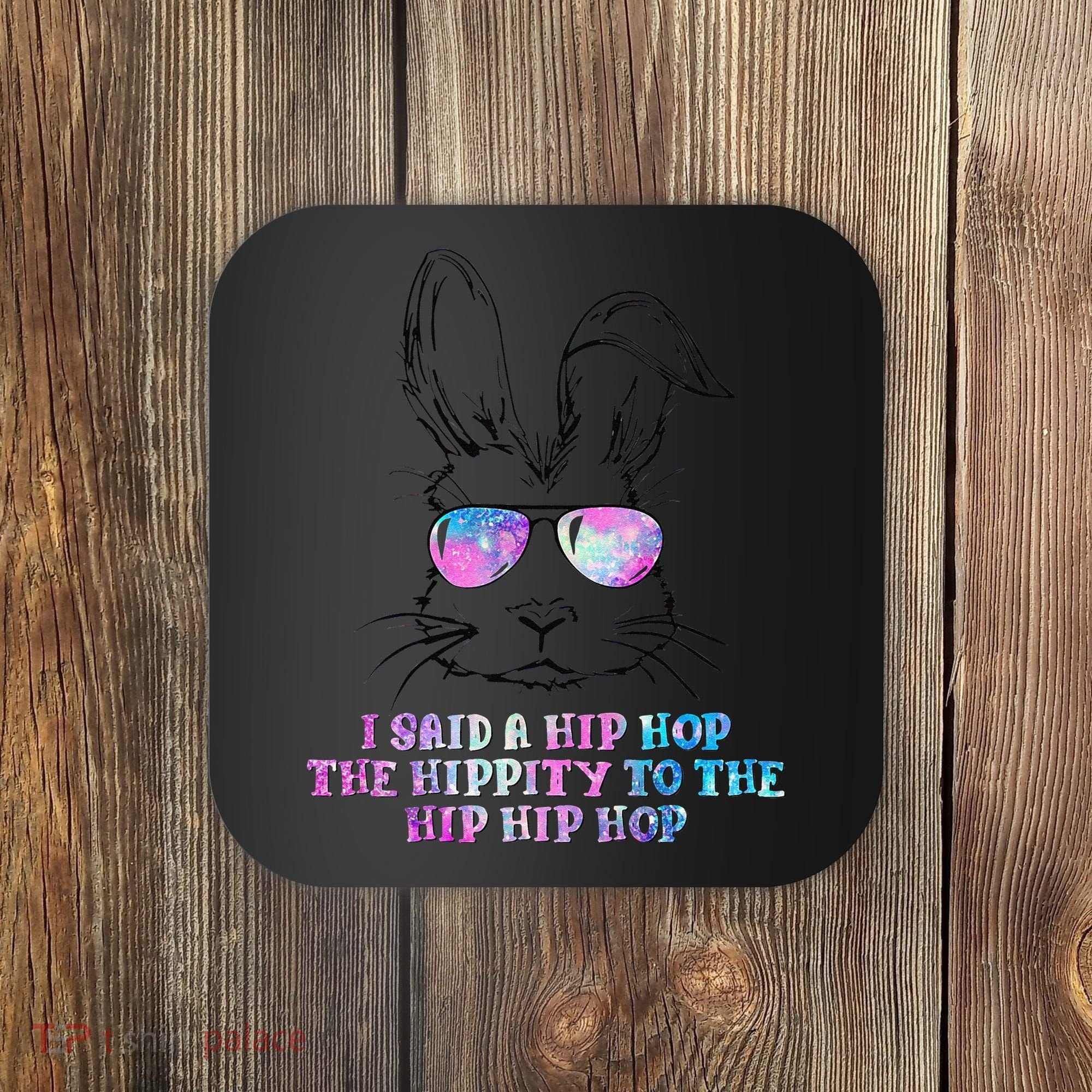 Sunglass Bunny Hip Hop Hippity Galaxy Easter Coaster