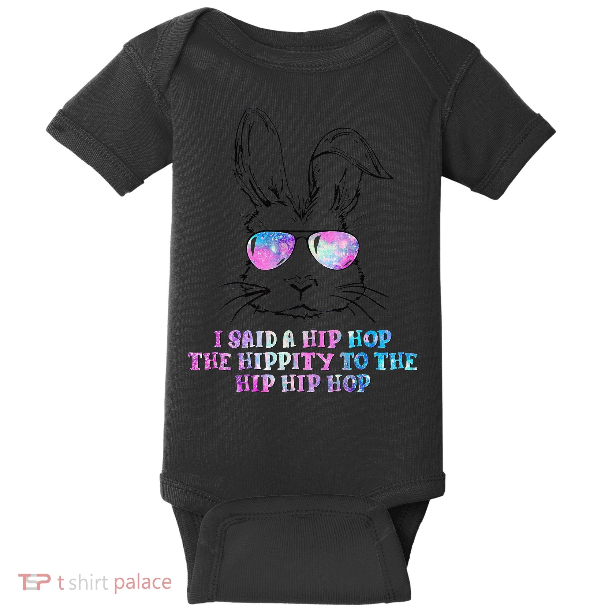 Sunglass Bunny Hip Hop Hippity Galaxy Easter Baby Bodysuit