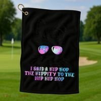 Sunglass Bunny Hip Hop Hippity Galaxy Easter Golf Towel thumb 1