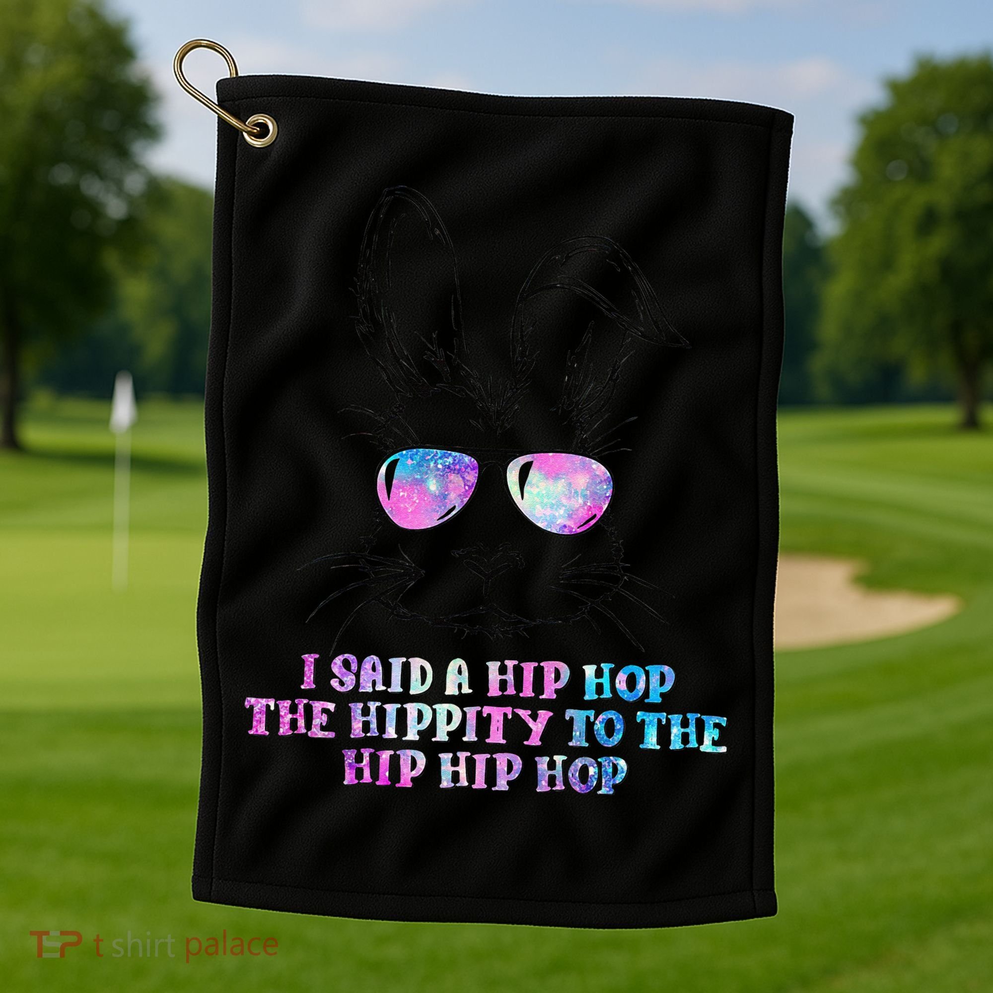 Sunglass Bunny Hip Hop Hippity Galaxy Easter Golf Towel