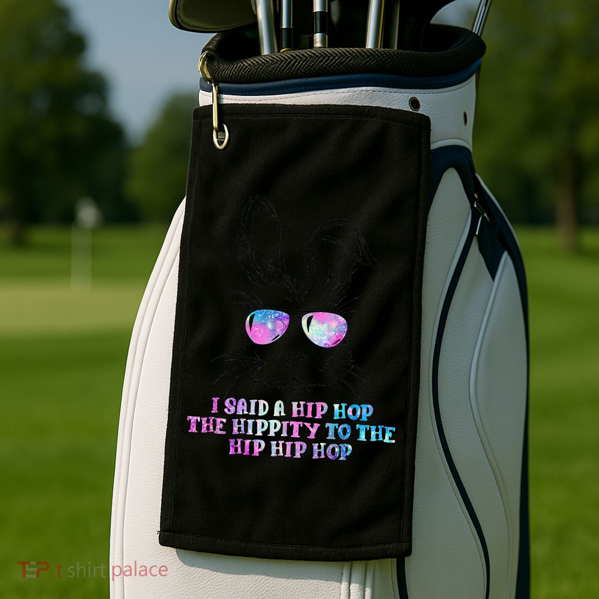 Sunglass Bunny Hip Hop Hippity Galaxy Easter Golf Towel
