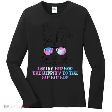 Sunglass Bunny Hip Hop Hippity Galaxy Easter Women's Long Sleeve Shirt