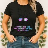 Sunglass Bunny Hip Hop Hippity Galaxy Easter Women's T-Shirt thumb 2