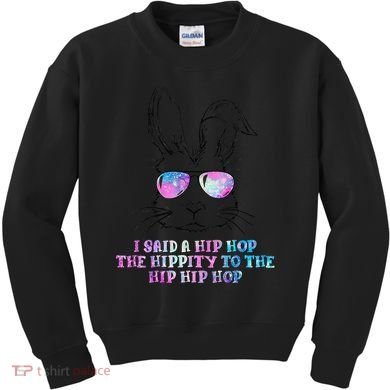 Sunglass Bunny Hip Hop Hippity Galaxy Easter Kids Sweatshirt