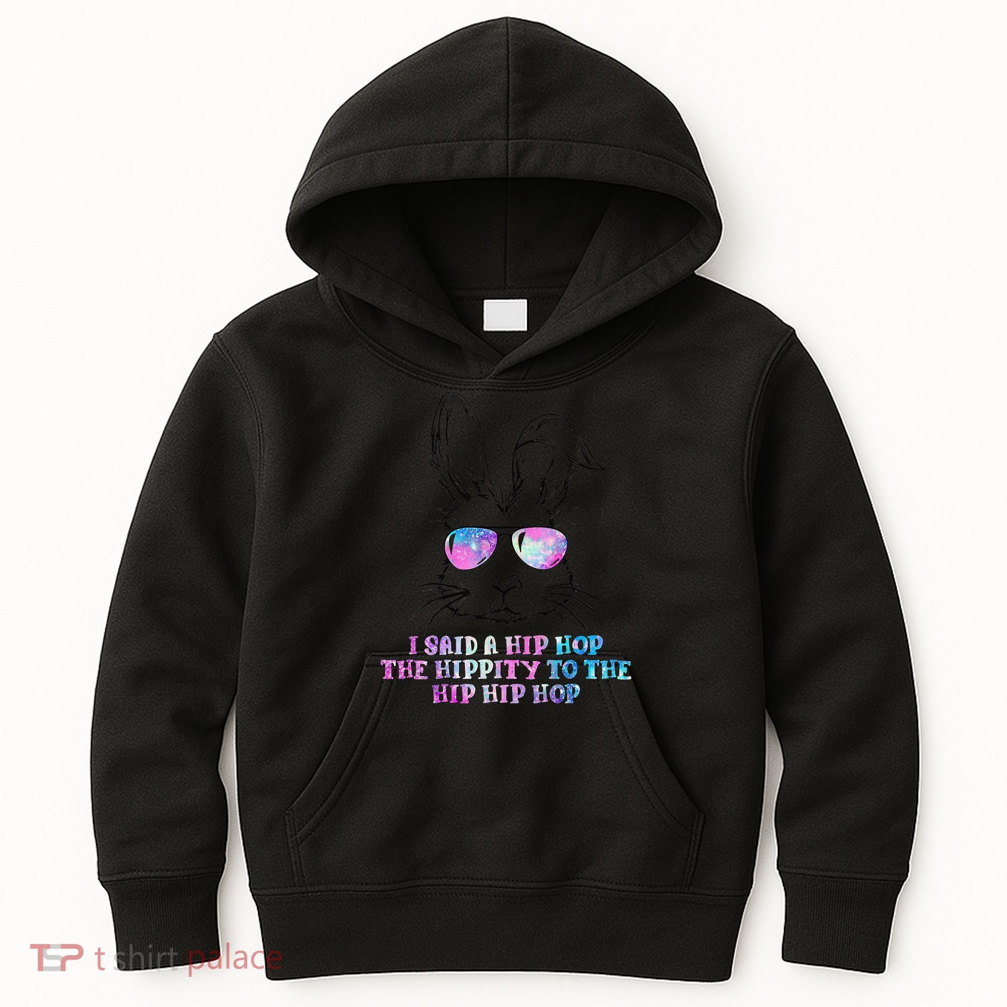 Sunglass Bunny Hip Hop Hippity Galaxy Easter Kids Hoodie