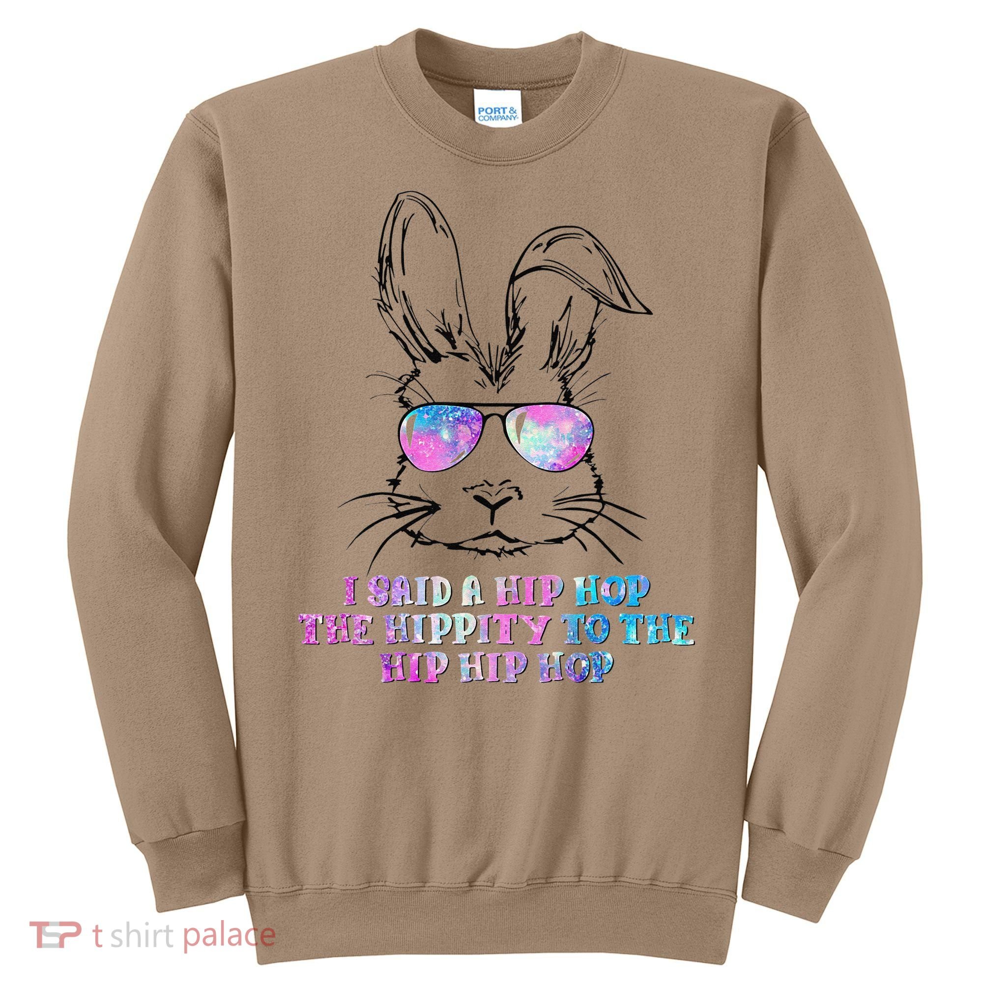 Sunglass Bunny Hip Hop Hippity Galaxy Easter Sweatshirt