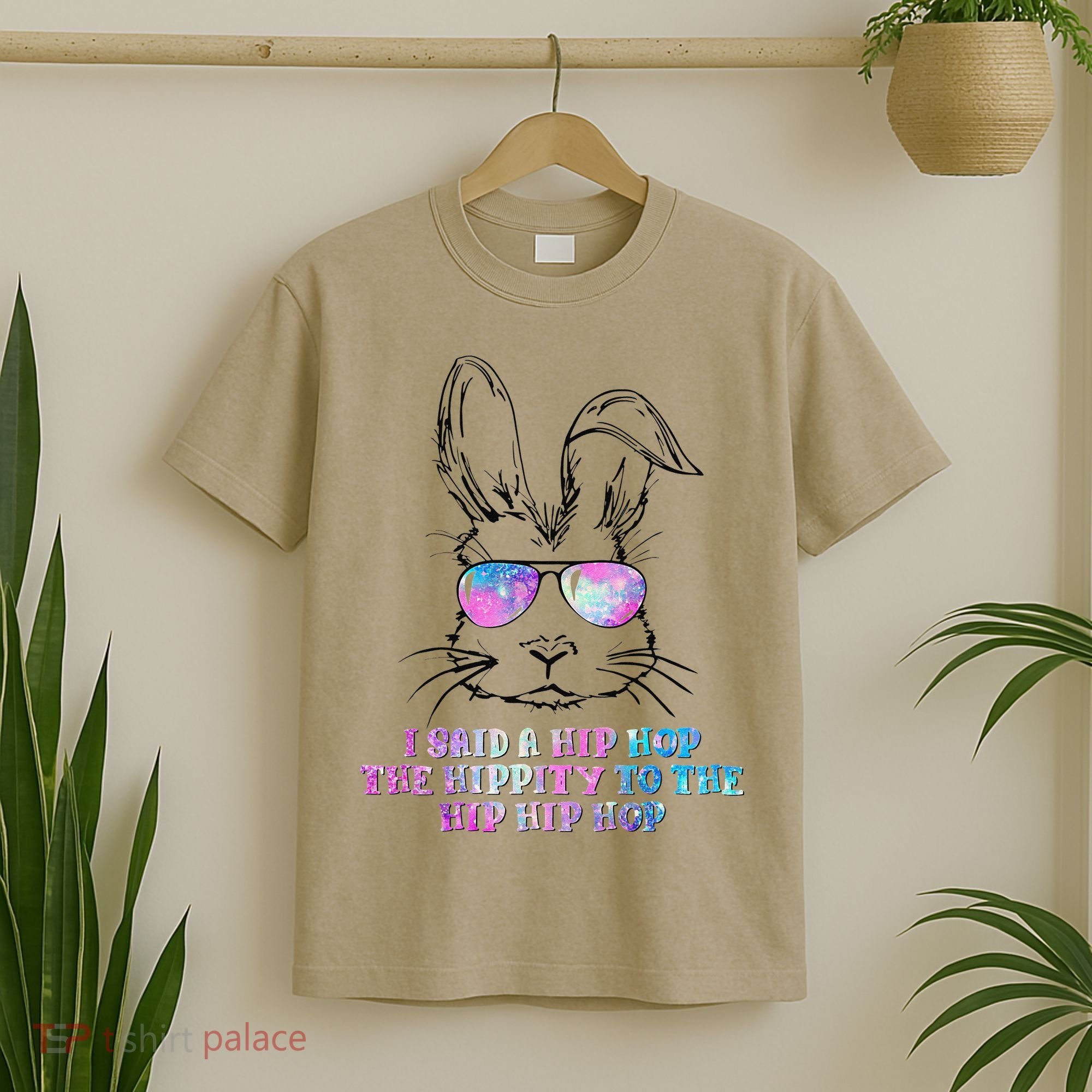 Sunglass Bunny Hip Hop Hippity Galaxy Easter T-Shirt