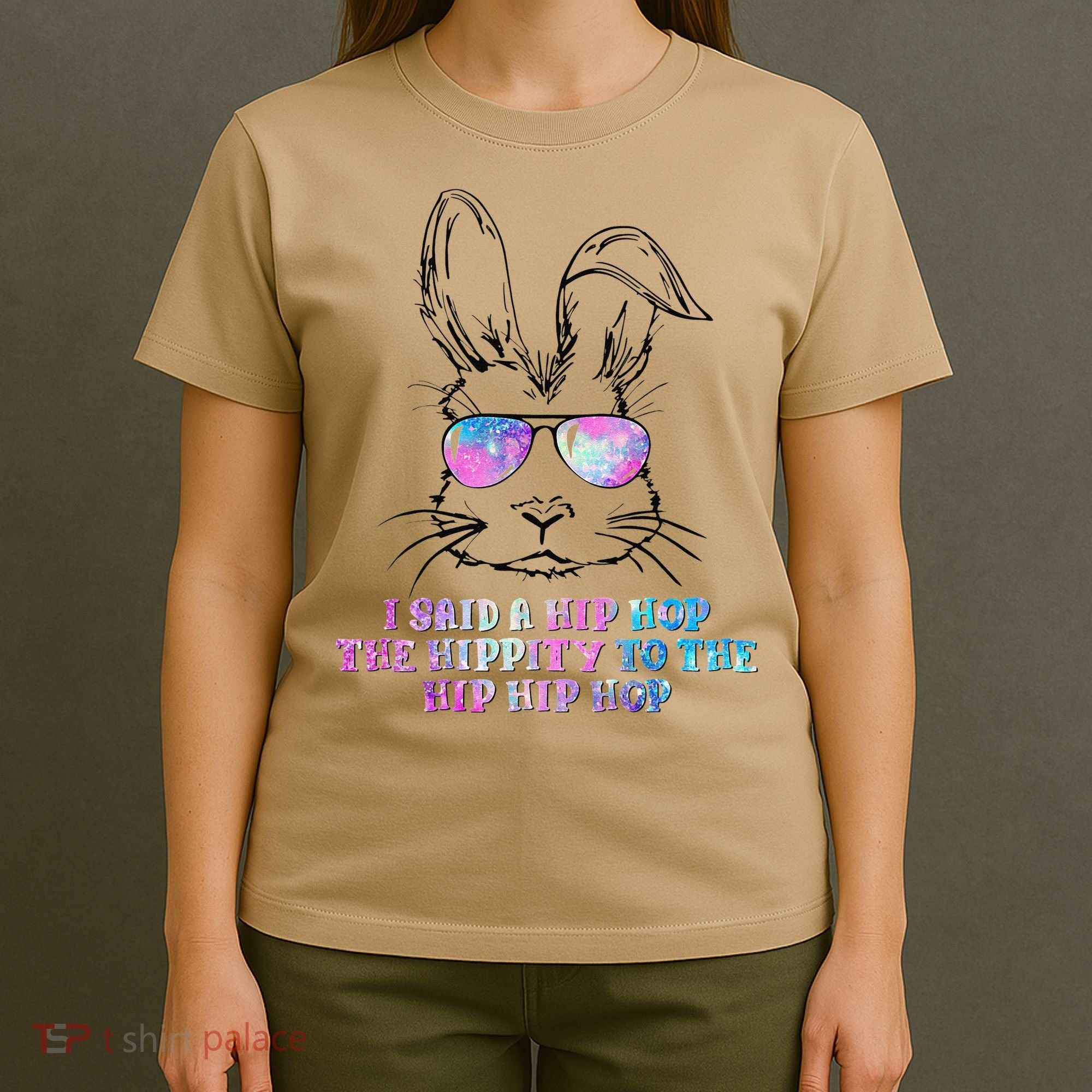 Sunglass Bunny Hip Hop Hippity Galaxy Easter T-Shirt