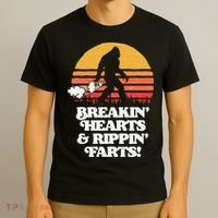 Sasquatch Breakin Hearts & Rippin Farts! Funny Bigfoot Sun T-Shirt thumb 3