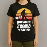 Sasquatch Breakin Hearts & Rippin Farts! Funny Bigfoot Sun T-Shirt thumb 4