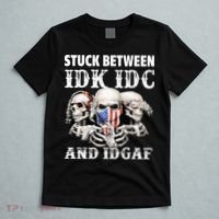 Stuck Between Idk Idc And Idgaf Funny Skull Lover T-Shirt thumb 5