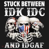 Stuck Between Idk Idc And Idgaf Funny Skull Lover Toddler Hoodie thumb 2