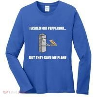Summerhays Bros I Asked For Pepperoni But They Gave Me Plane Women's Long Sleeve Shirt thumb 0
