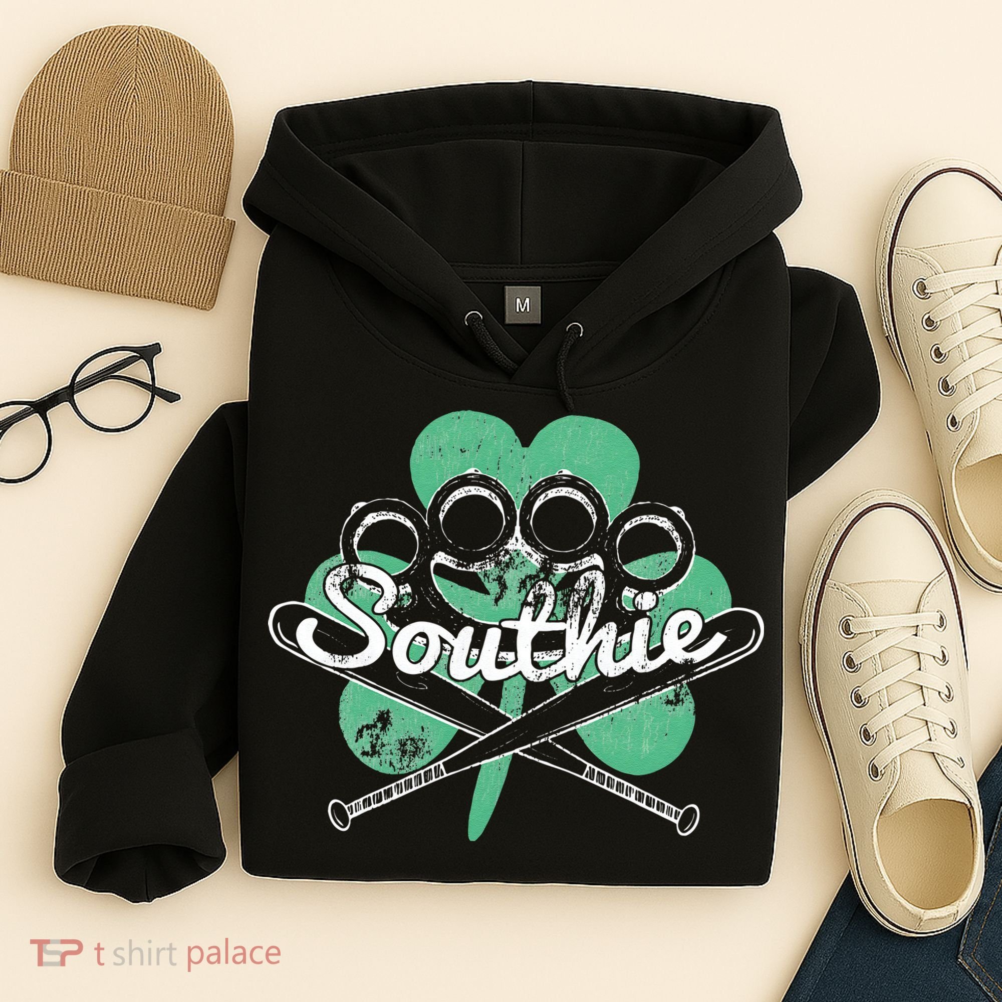 Southie Boston Irish Saint Patrick's Day Distressed Hoodie
