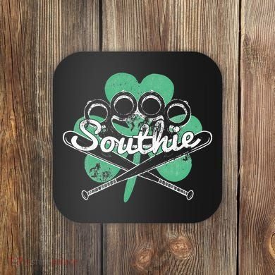 Southie Boston Irish Saint Patrick's Day Distressed Coaster