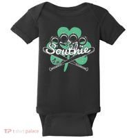 Southie Boston Irish Saint Patrick's Day Distressed Baby Bodysuit thumb 0