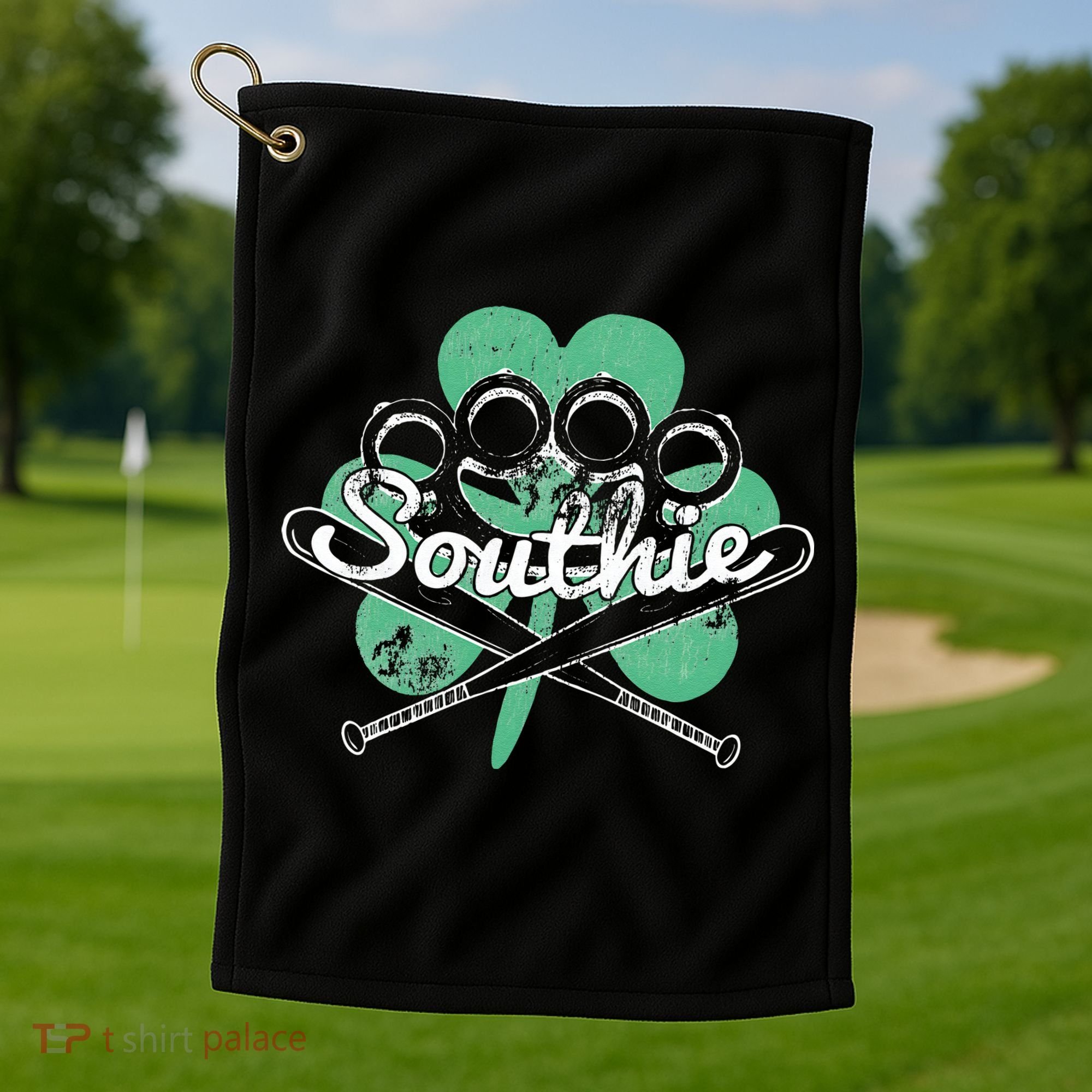 Southie Boston Irish Saint Patrick's Day Distressed Golf Towel