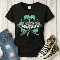 Southie Boston Irish Saint Patrick's Day Distressed Women's T-Shirt thumb 3