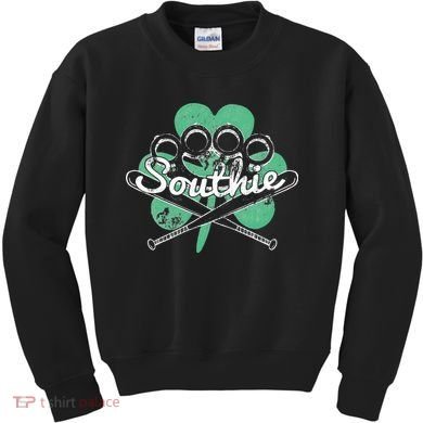 Southie Boston Irish Saint Patrick's Day Distressed Kids Sweatshirt