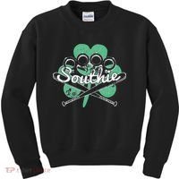 Southie Boston Irish Saint Patrick's Day Distressed Kids Sweatshirt thumb 0