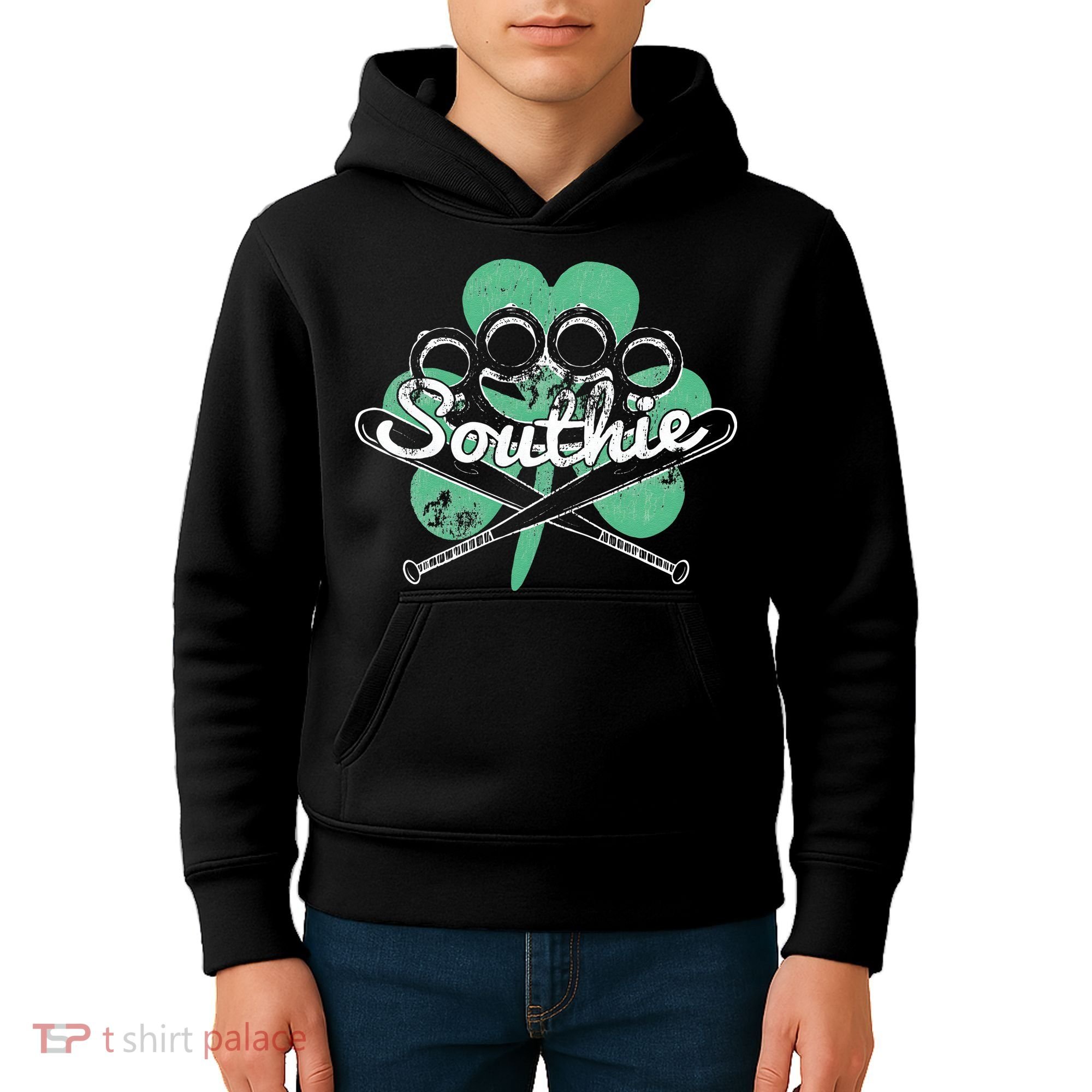 Southie Boston Irish Saint Patrick's Day Distressed Kids Hoodie