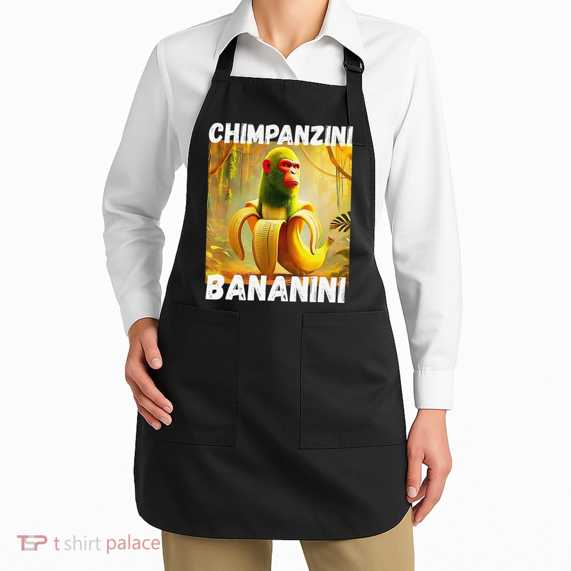 Shimpanzini Bananini Italian Brainrot Chimpanzee And Banana Apron