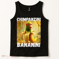 Shimpanzini Bananini Italian Brainrot Chimpanzee And Banana Tank Top thumb 2