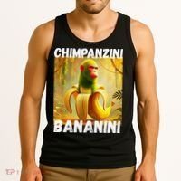 Shimpanzini Bananini Italian Brainrot Chimpanzee And Banana Tank Top thumb 3