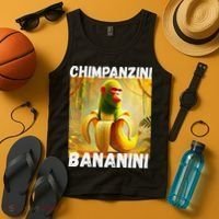 Shimpanzini Bananini Italian Brainrot Chimpanzee And Banana Tank Top thumb 4