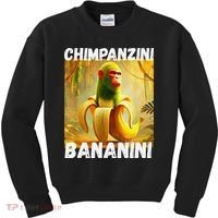 Shimpanzini Bananini Italian Brainrot Chimpanzee And Banana Kids Sweatshirt thumb 0