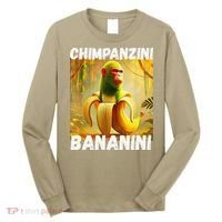 Shimpanzini Bananini Italian Brainrot Chimpanzee And Banana Long Sleeve Shirt thumb 0
