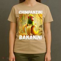 Shimpanzini Bananini Italian Brainrot Chimpanzee And Banana T-Shirt thumb 4