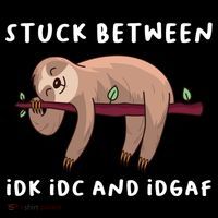 Stuck Between Idk Idc And Idgaf Sloth Lover Gift Great Gift Women's Hoodie thumb 2