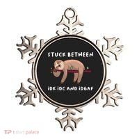Stuck Between Idk Idc And Idgaf Sloth Lover Gift Great Gift Ornament thumb 0