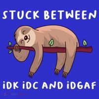 Stuck Between Idk Idc And Idgaf Sloth Lover Gift Great Gift Polo thumb 2