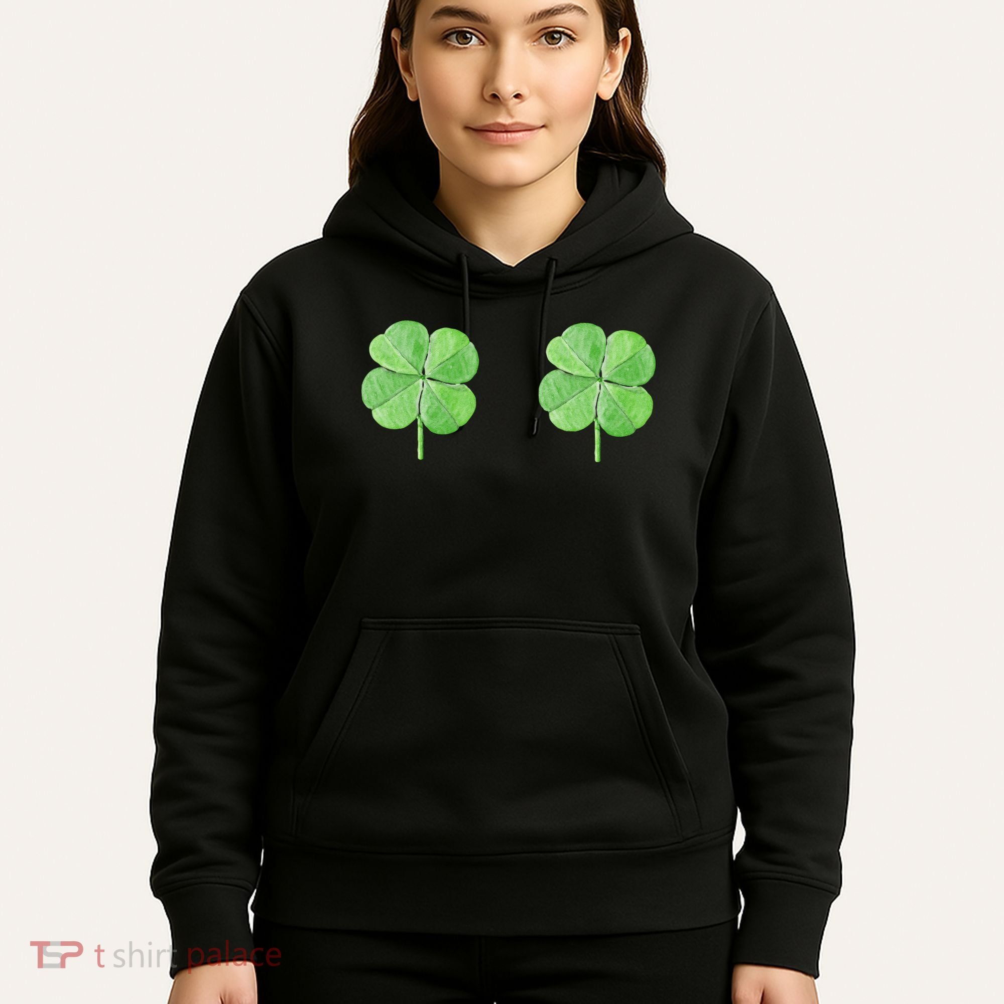Shamrock Boobs Irish Saint St.Patrick's Patty's Day Hoodie