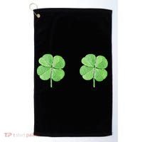 Shamrock Boobs Irish Saint St.Patrick's Patty's Day Golf Towel thumb 0