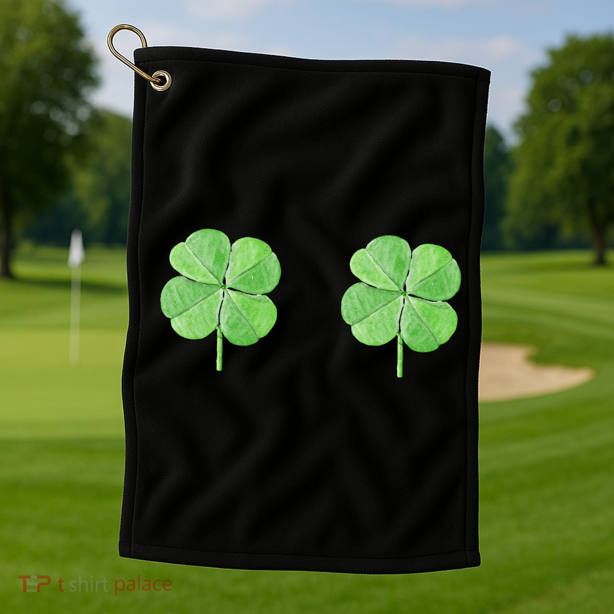 Shamrock Boobs Irish Saint St.Patrick's Patty's Day Golf Towel