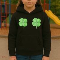 Shamrock Boobs Irish Saint St.Patrick's Patty's Day Kids Hoodie thumb 3