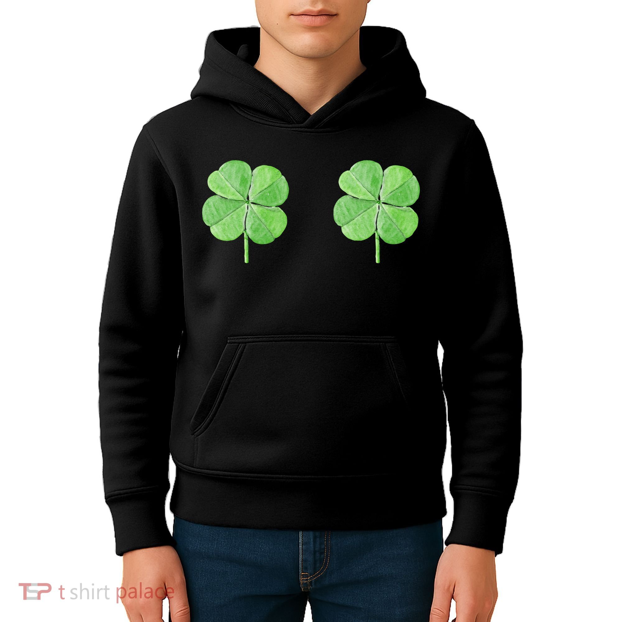Shamrock Boobs Irish Saint St.Patrick's Patty's Day Kids Hoodie