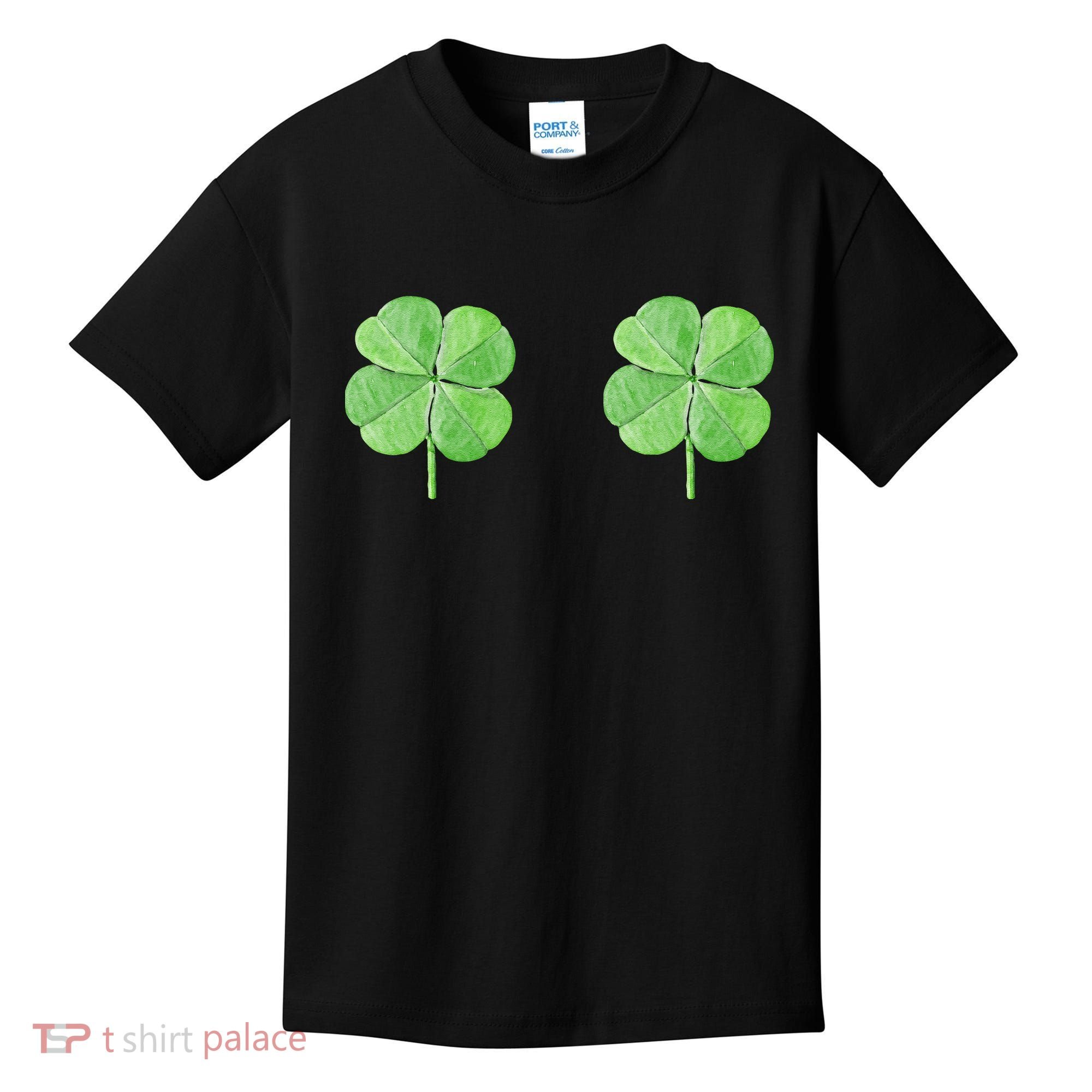 Shamrock Boobs Irish Saint St.Patrick's Patty's Day Kids T-Shirt