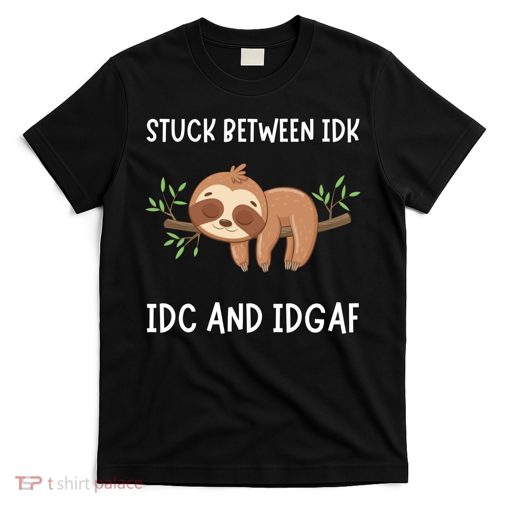 Stuck Between Idk Idc And Idgaf Sloth Lover Gift T-Shirt