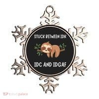 Stuck Between Idk Idc And Idgaf Sloth Lover Gift Ornament thumb 0