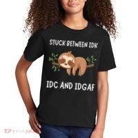 Stuck Between Idk Idc And Idgaf Sloth Lover Gift Kids T-Shirt thumb 2