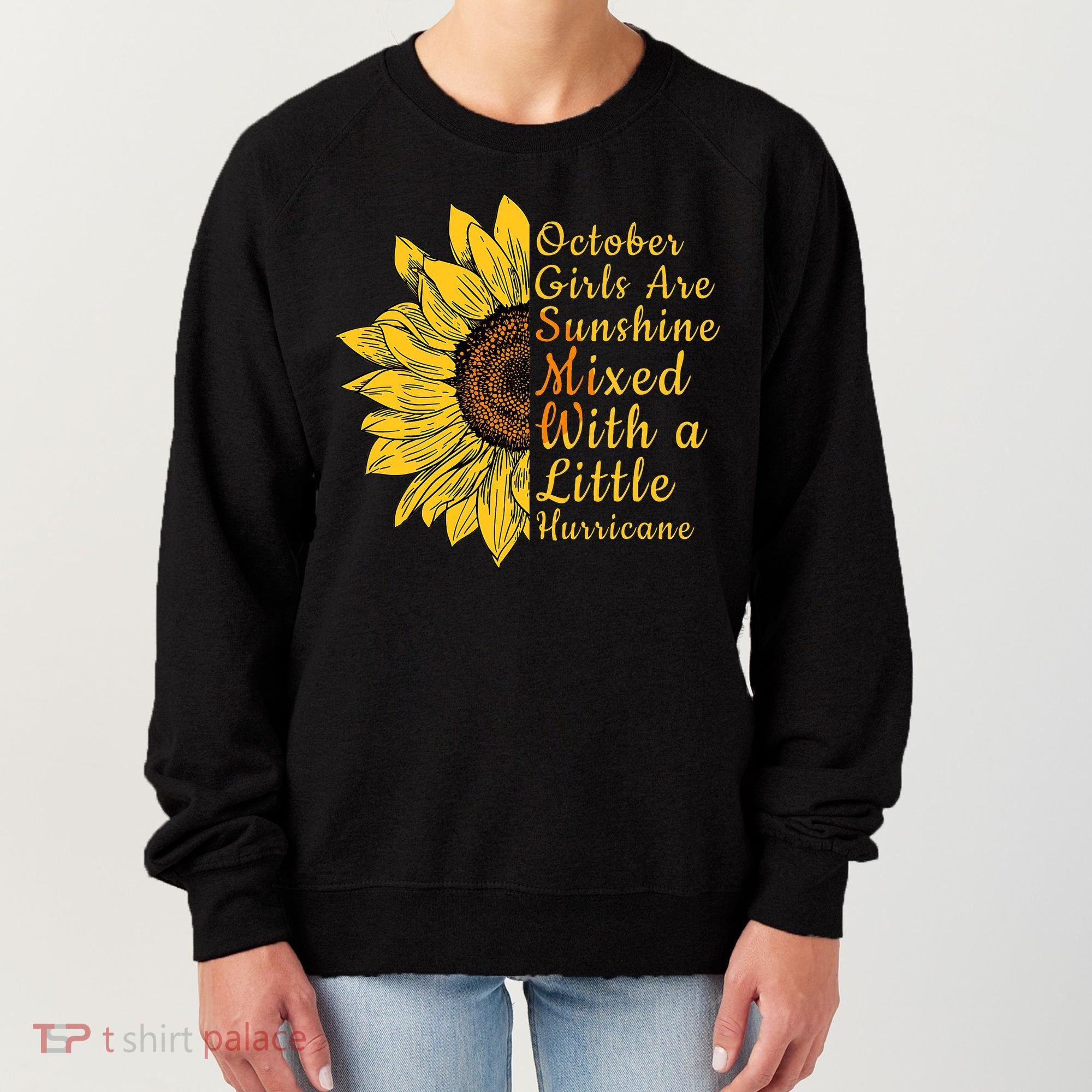 Sunflower Born In October Birthday Gift For Women Women's Sweatshirt