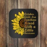 Sunflower Born In October Birthday Gift For Women Coaster thumb 0