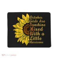 Sunflower Born In October Birthday Gift For Women Mousepad thumb 0