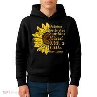 Sunflower Born In October Birthday Gift For Women Kids Hoodie thumb 4