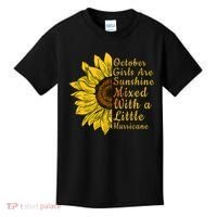 Sunflower Born In October Birthday Gift For Women Kids T-Shirt thumb 0